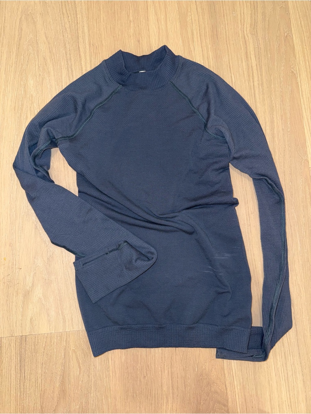 lululemon athletica Navy Long-Sleeve Waffle Knit Top
